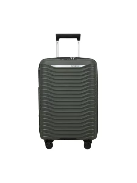Lniana walizka Samsonite zielona