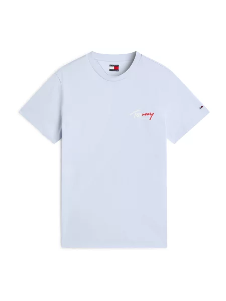 TOMMY HILFIGER Tricou Signature Logo Slim azuriu / roșu alb