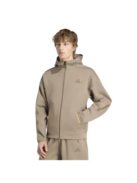 Bluza dresowa zapinana na błyskawiczny adidas Z.N.E. beżowa