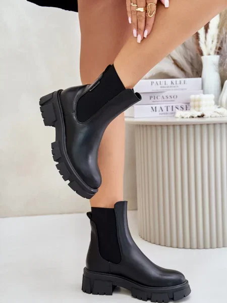 Кожени slip-on боти тип челси Big Star Shoes черно