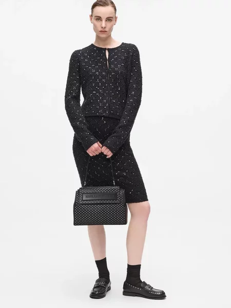 Шкіряна сумочка Karl Lagerfeld чорний