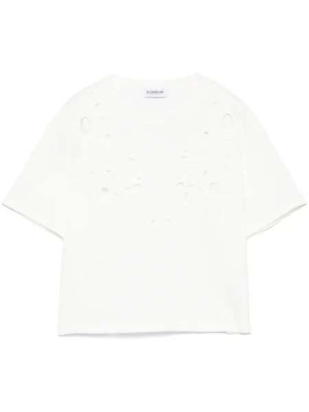 Tricou Dondup cu broderie alb