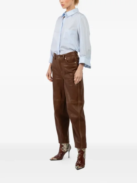 Pantaloni Simkhai din piele maro