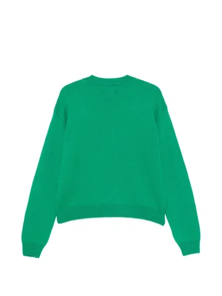 Pulover Msgm cu broderie cu decolteu rotund verde