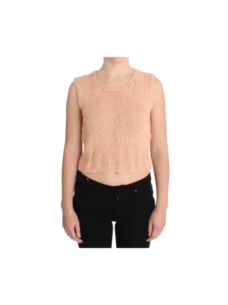 Sweter Pink Memories bez rękawów elegancki różowy