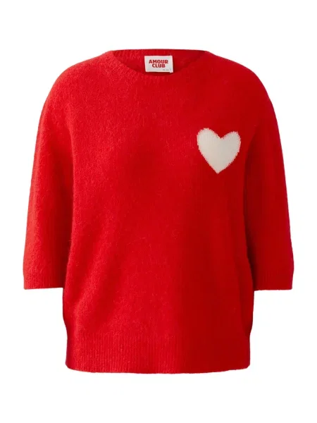 OUI Pulover roșu alb