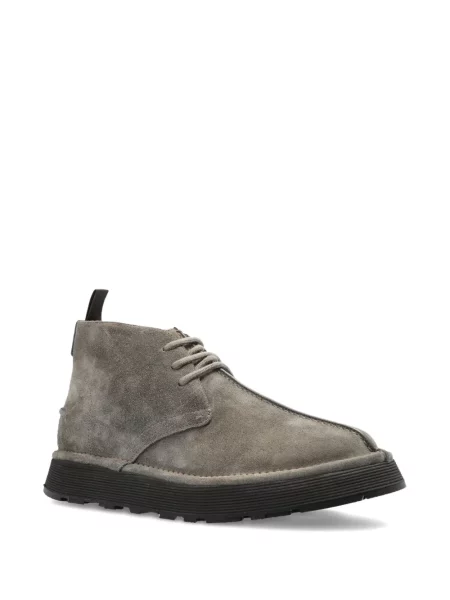 Botine Giorgio Armani cu șireturi din dantelă gri