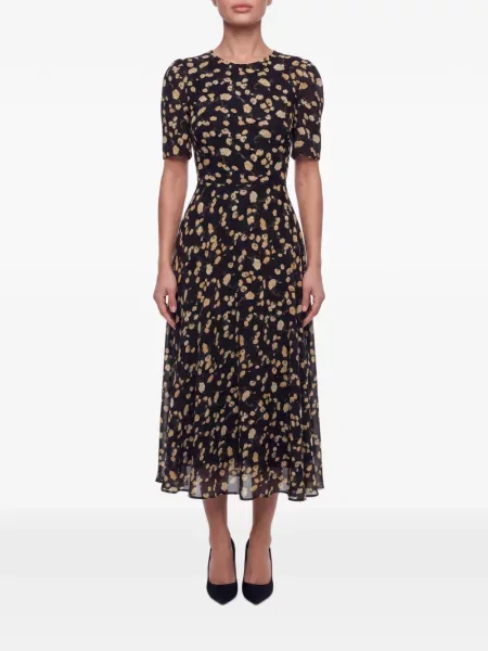 Scurt rochie midi Post Meridiem cu model floral cu imagine negru