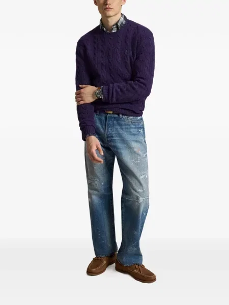 Gulerat șosete Polo Ralph Lauren de lână cu dungi negru