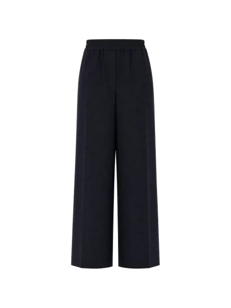 Pantaloni Brunello Cucinelli de lână cu imprimeu tropical alergare albastru