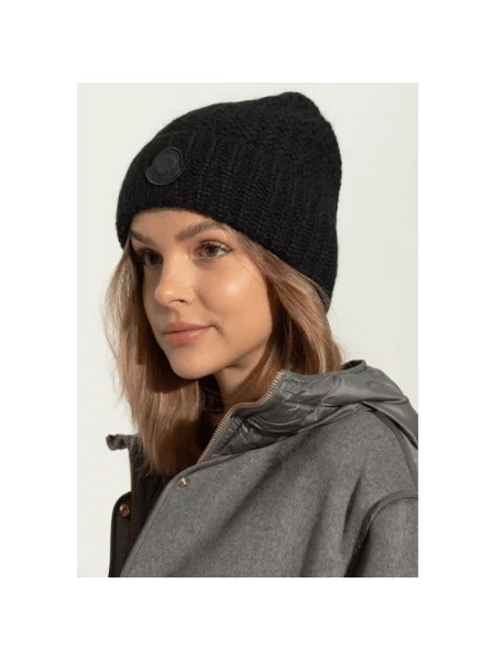 Czapka Moncler z alpaki czarna