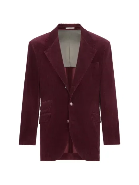 Sacou Brunello Cucinelli de catifea cord roșu