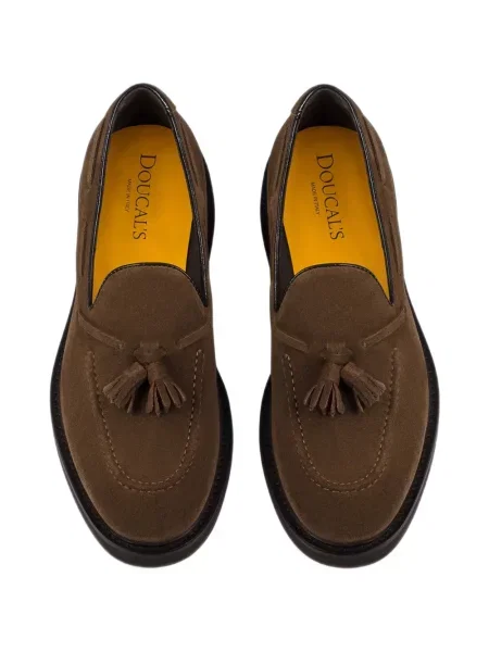 Pantofi loafer Doucal's din piele de căprioară maro