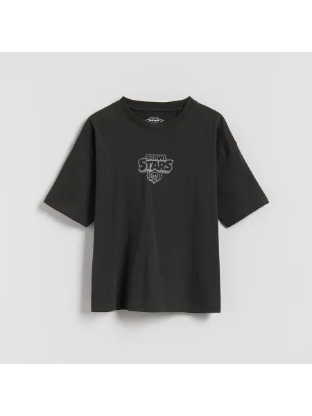Reserved Tričko s potiskem Brawl Stars černý