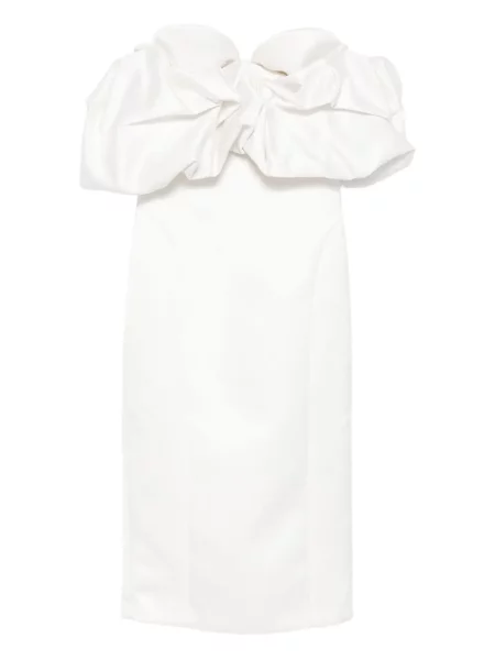 Sukienka midi Elisabetta Franchi do kolan garniturowa biała