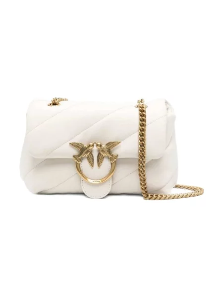Mała mały torebka skórzana Pinko skórzana biała