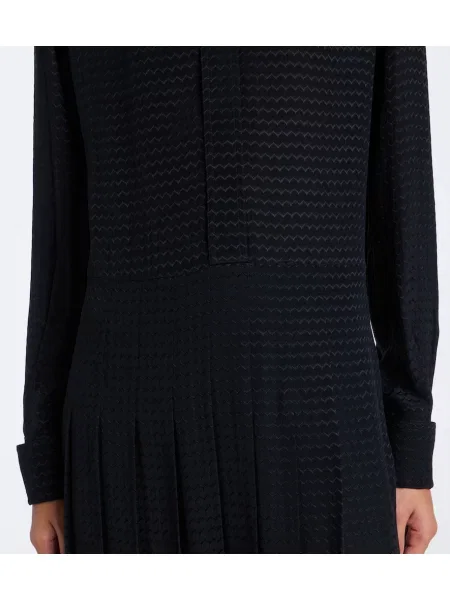 Rochie midi Fendi de mătase negru