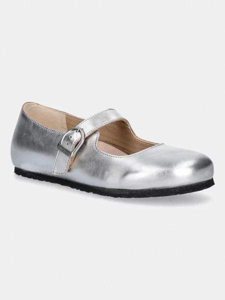 Birkenstock balerini de piele Santa Clarita argintiu