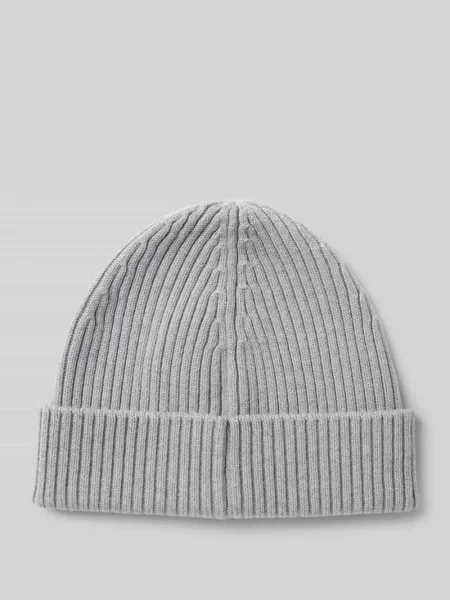 Czapka beanie z prążkowanej czystej żywej wełny model ‘XOLA’ Hugo beżowa