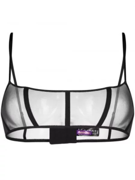 Sutien Maison Close transparente negru