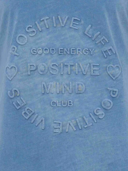 Zwillingsherz Tricou Positive Mind denim albastru