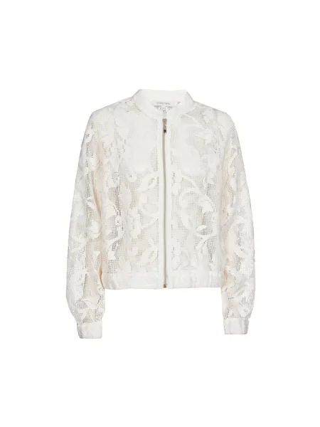 Krótka kurtka Marie Méro z nadrukiem beżowa