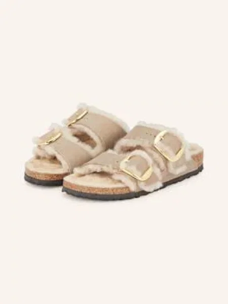 Birkenstock Pantofle Arizona Big Buckle černošedá béžové