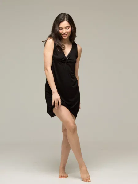 Ночная рубашка наталюкс черная