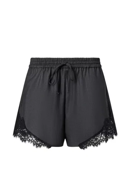 Pantaloni scurți Pinko din dantelă cu cordon gri