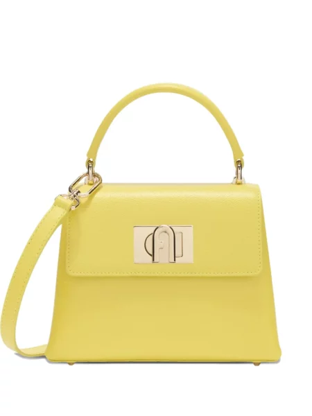 Geanta de piele Furla din piele galben