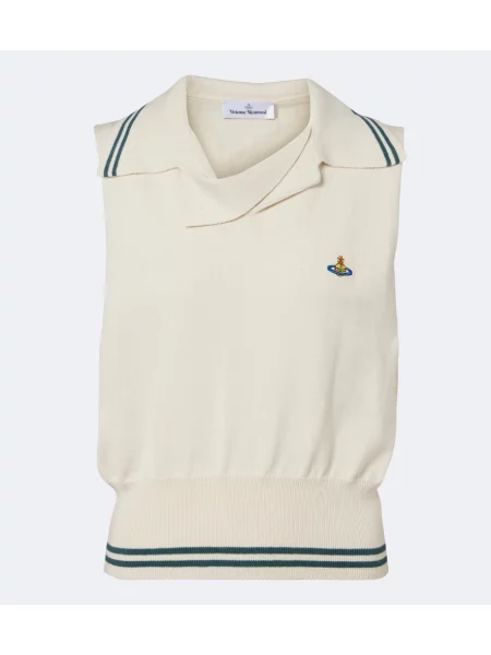 Tricou polo Vivienne Westwood din cașmir alb