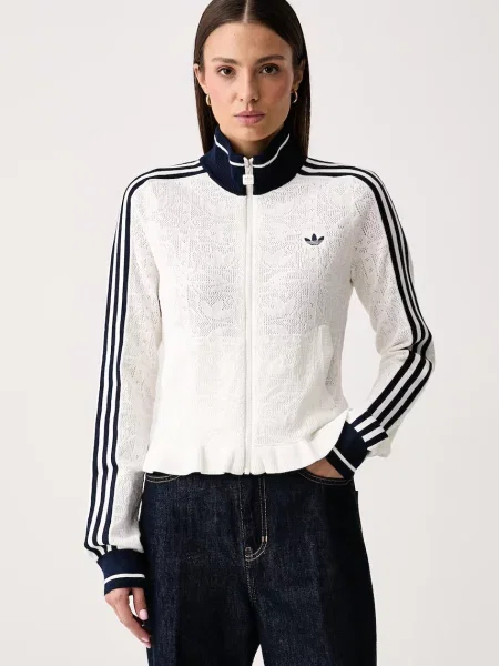 Adidas Originals bluza rozpinana z wiskozą biała
