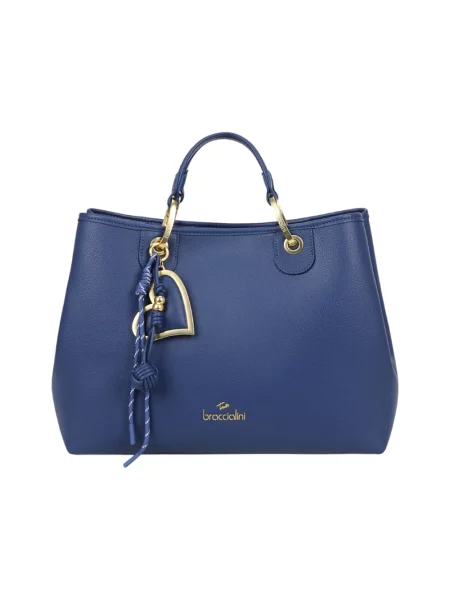 Torebka Braccialini skórzana niebieska