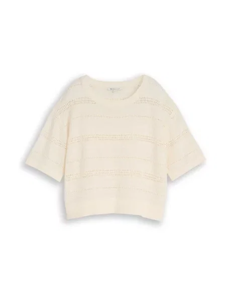 TOM TAILOR DENIM Pulover lână alb