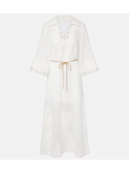 Rochie midi Zimmermann cu broderie alb