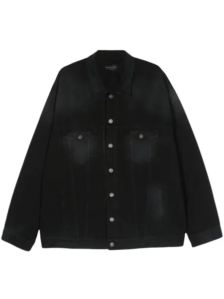 Geacă de blugi Balenciaga cu imagine negru
