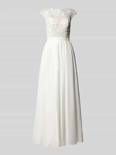 Suknia ślubna z obszyciem koronką Unique biała