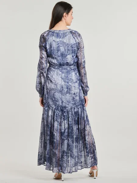 Rochie maxi Guess lungă albastru