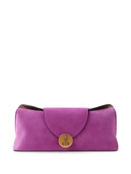 Geantă plic Versace din piele de căprioară violet