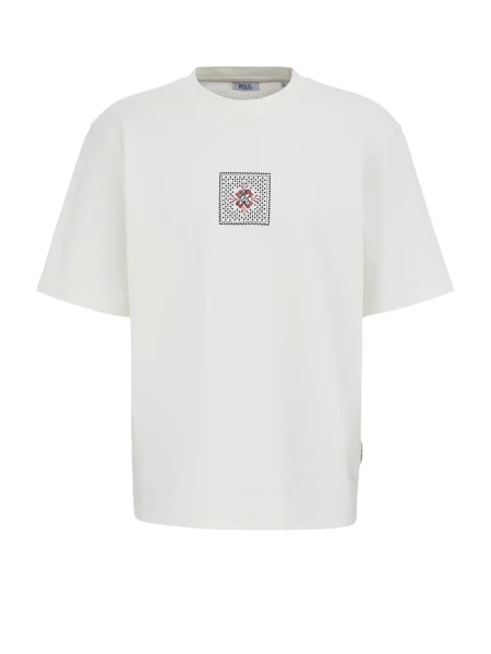 WE Fashion Tricou albastru marin / negru alb