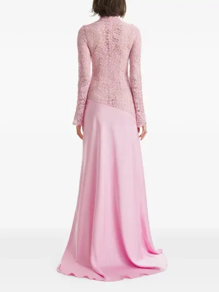 Rochie maxi 2310 Studio din dantelă lungă de costum roz