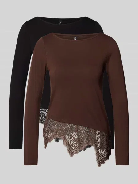 Bluzka z długim rękawem o kroju slim fit z mieszanki model LAILA' Only czarna