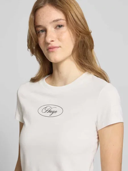 HUGO Blue T-shirt z beżowa