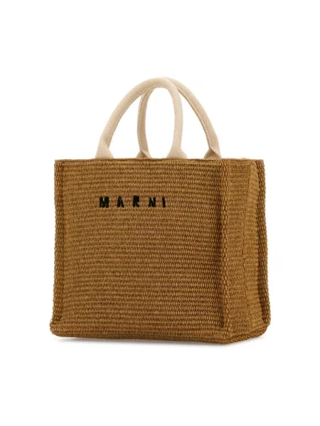 Torba plażowa Marni pleciona brązowa