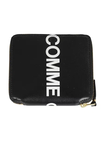 Portfel Comme Des Garcons skórzany z logo czarny