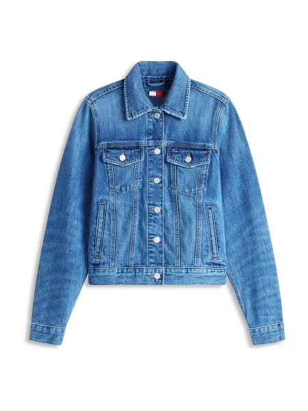 Tommy Jeans Geacă de primăvară-toamnă CLASSIC denim albastru