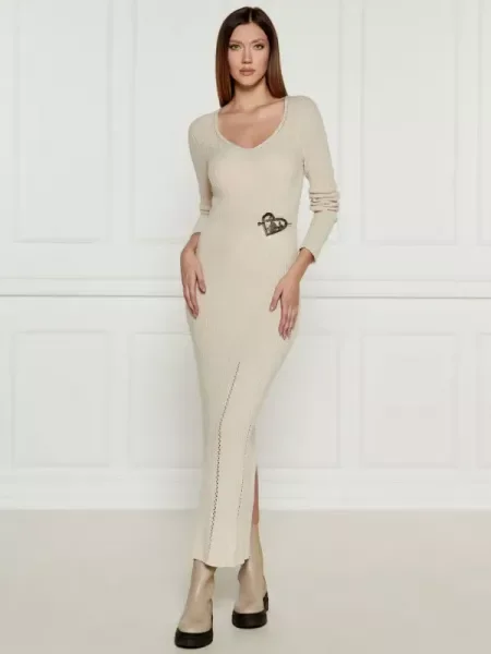 TWINSET Rochie cu adaos de lână și cașmir bej