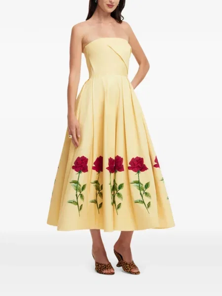 Rochie Leo Lin cu imagine de costum galben