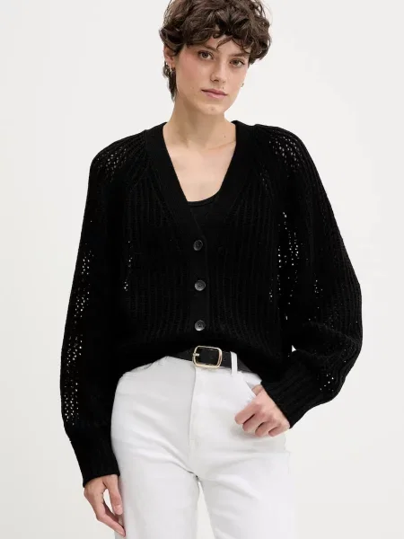 Pulover z dodatkom volne Sisley črna