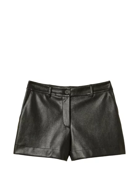 Pantaloni scurți Twinset din piele negru